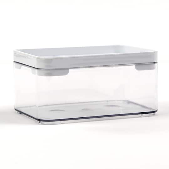 Everything Mary Small Clear Plastic Storage Box with White Lid